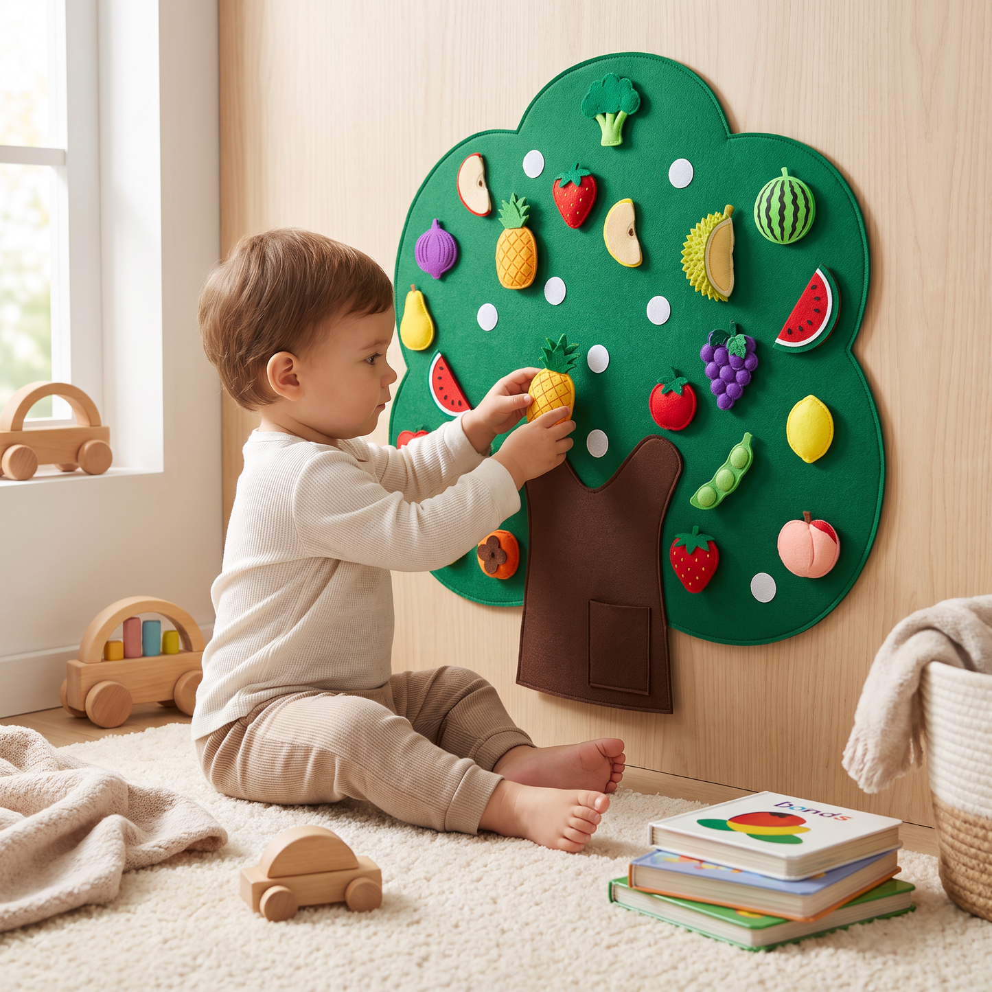Felt Fruit Tree Activity Board – Montessori Learning Toy