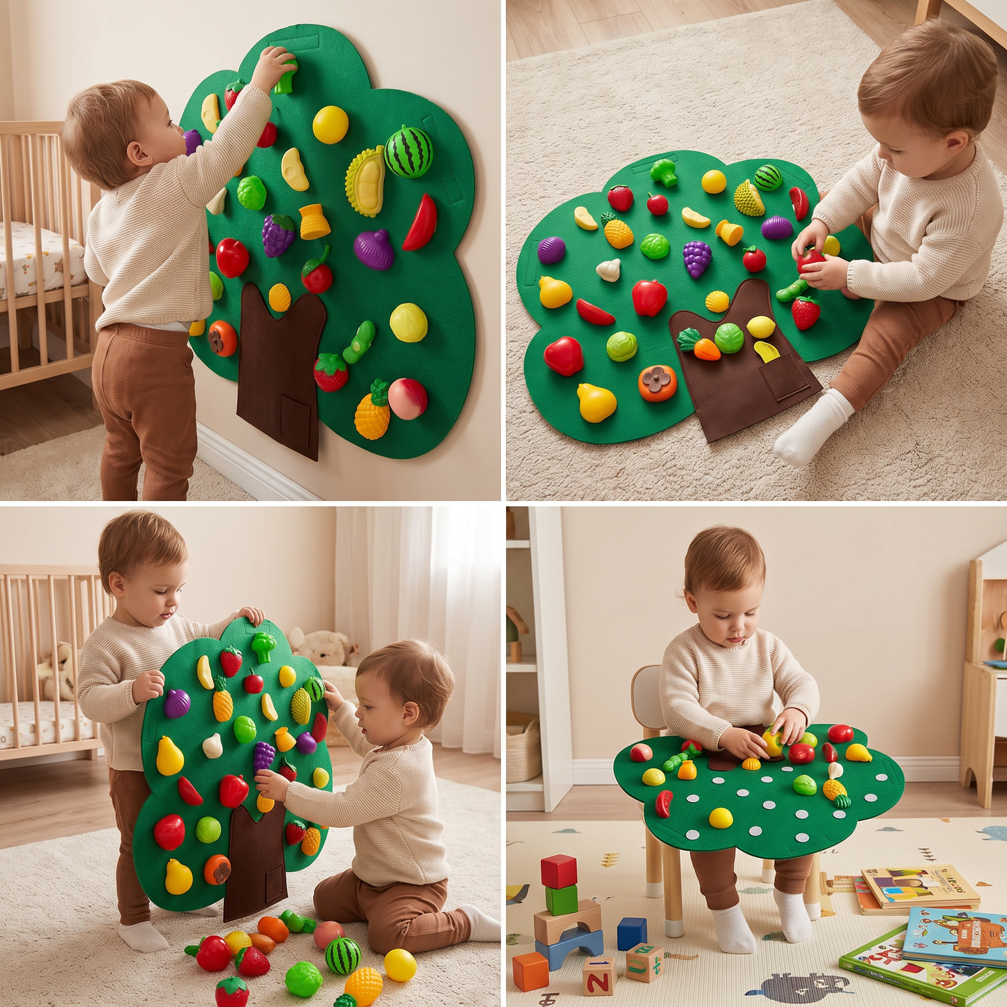 Felt Fruit Tree Activity Board – Montessori Learning Toy