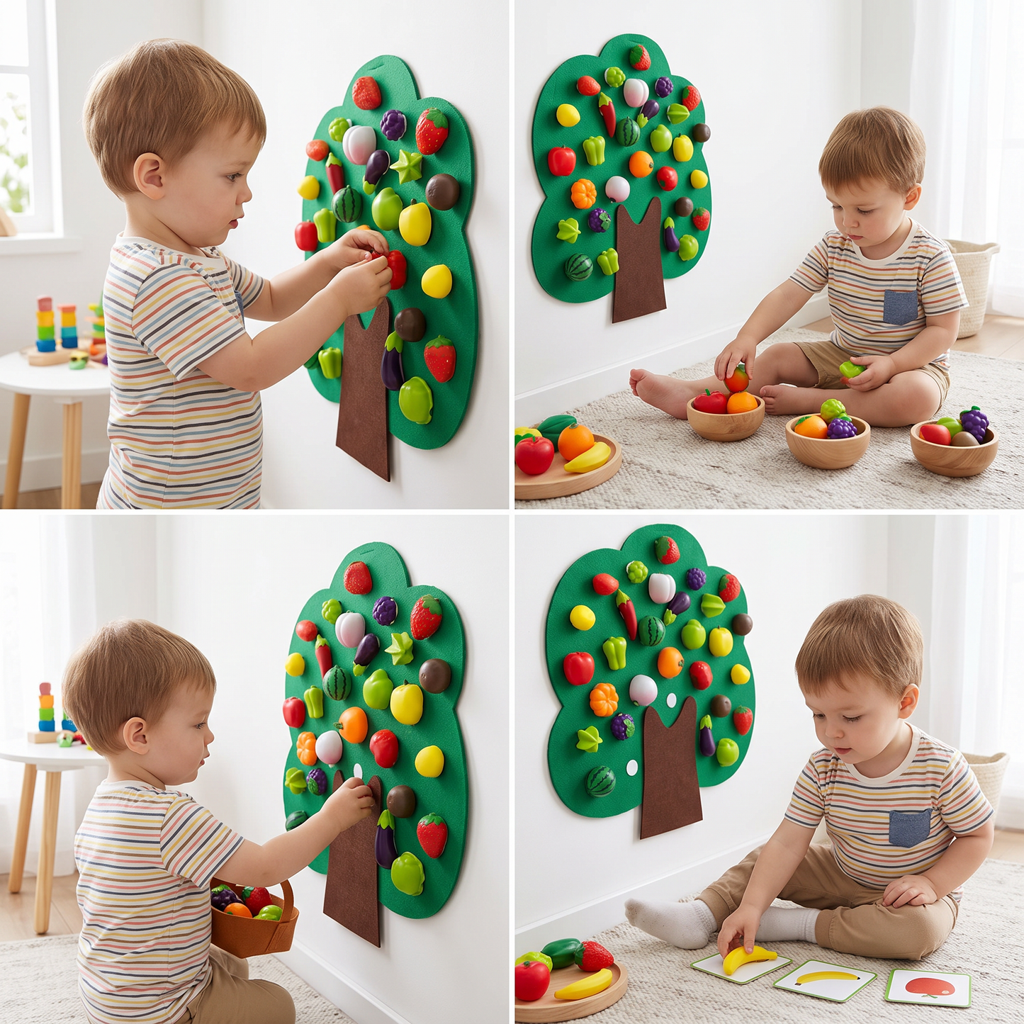 Felt Fruit Tree Activity Board – Montessori Learning Toy