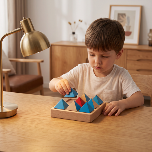 Wooden Geometric Pattern Puzzle – Logic & Spatial Thinking Game