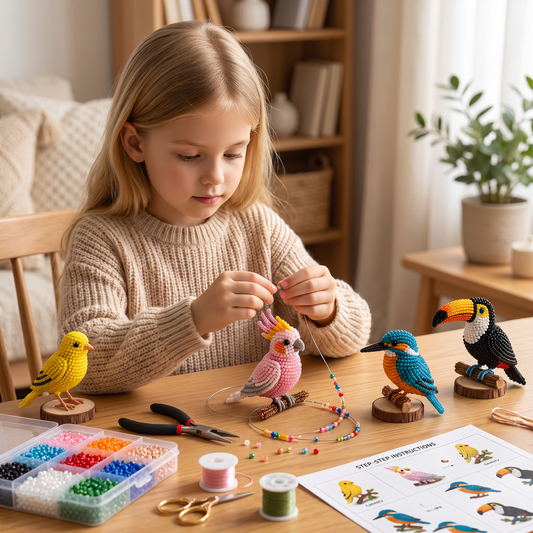 3D Beaded Animal Craft Kit – DIY Mini Bead Art Set for Beginners
