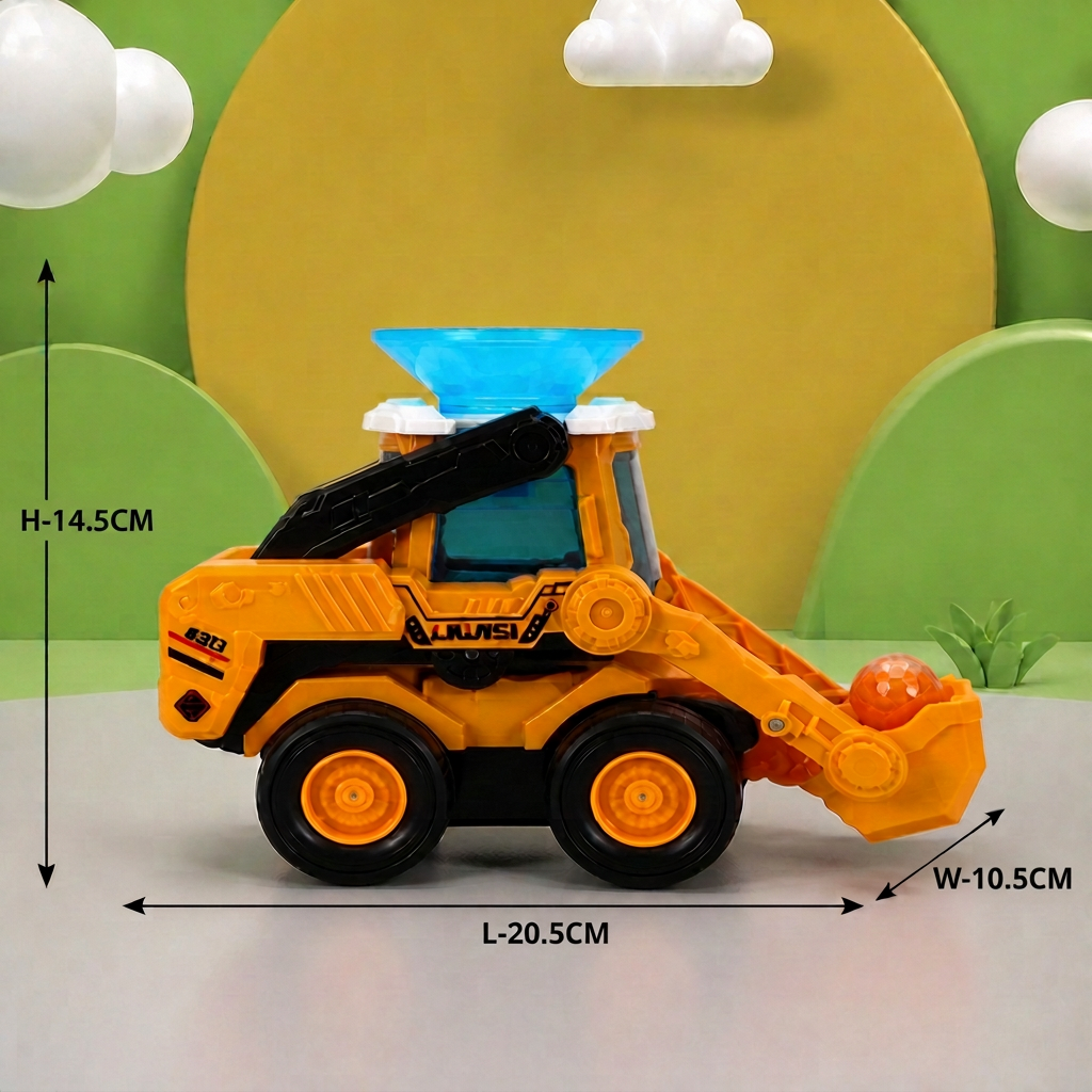 Interactive Light-Up Construction Bulldozer with Ball Launcher for Kids