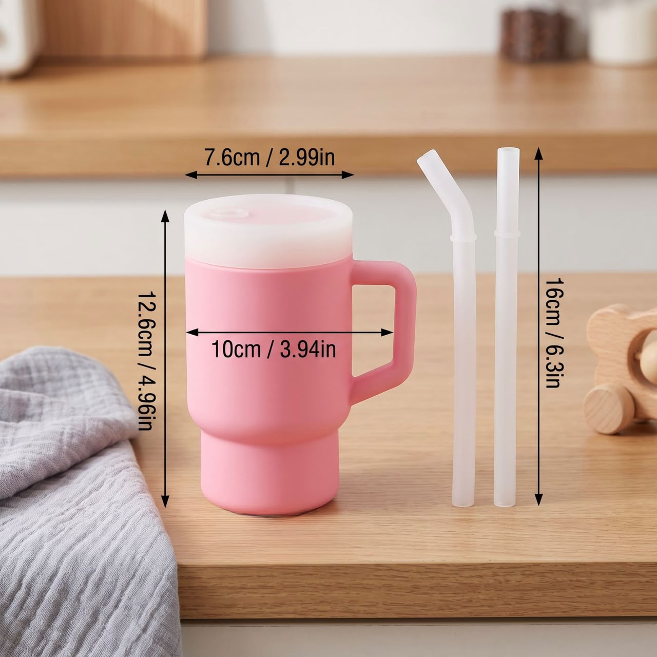 Leakproof Silicone Toddler Straw Cup