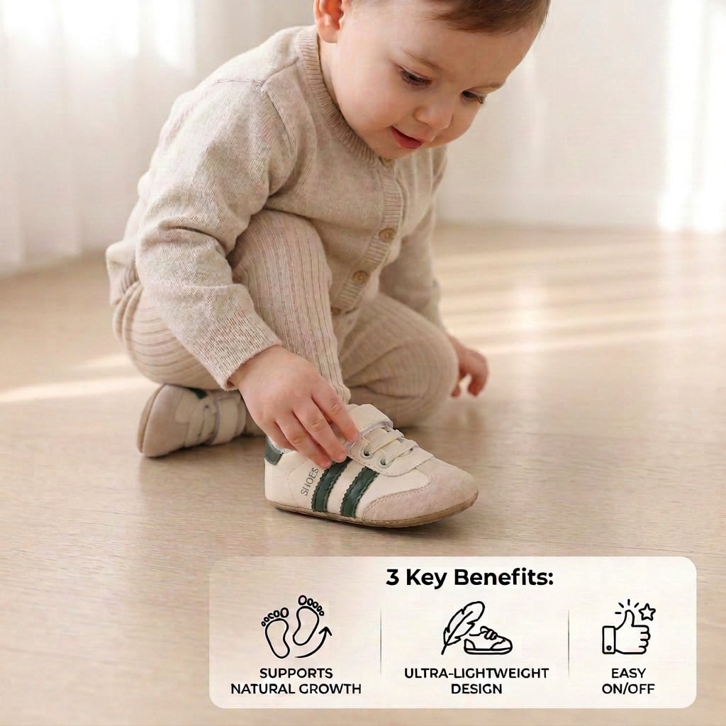 Classic Retro Baby Sneakers – Soft Sole First Walking Shoes