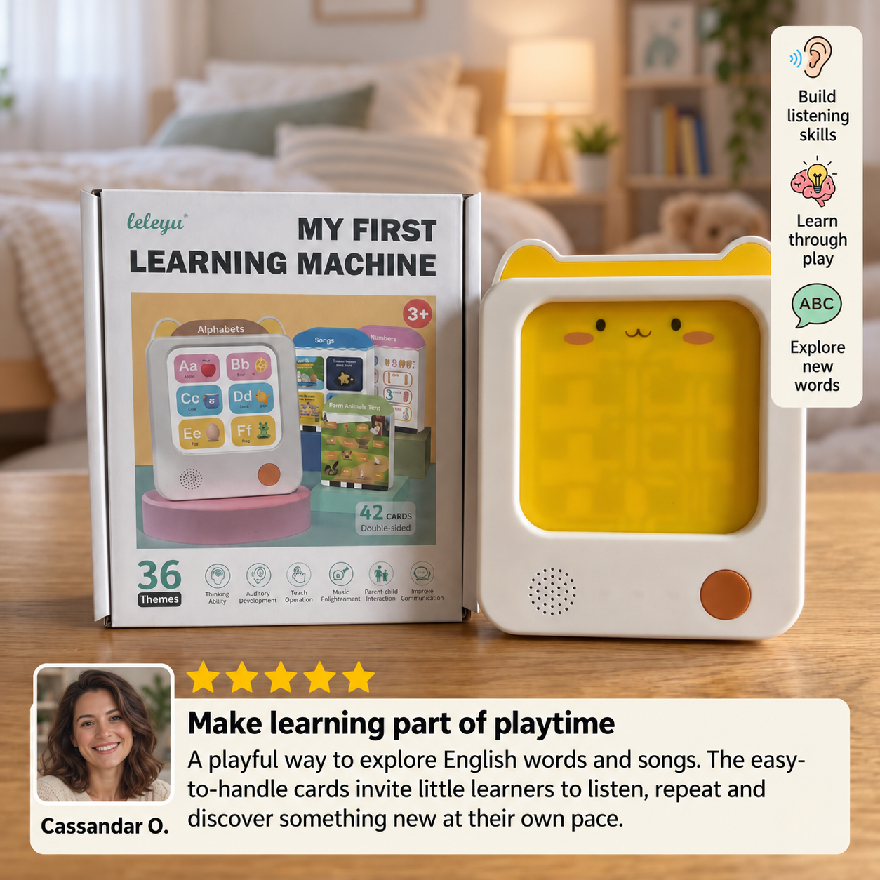 Kids’ Interactive English Flash Card Reader – Educational Learning Toy
