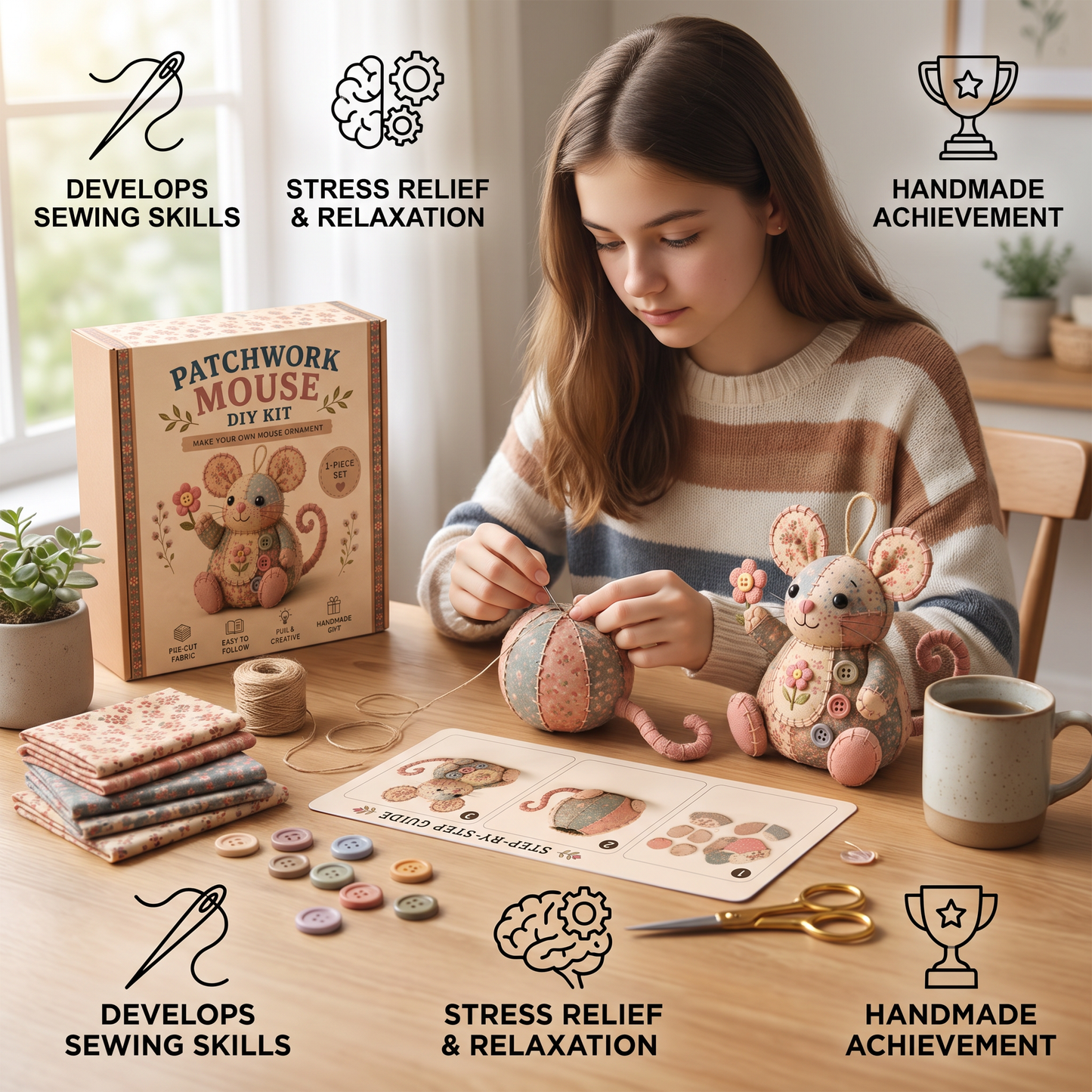 DIY Animal Sewing Kit – Handmade Fabric Ornament Craft Set