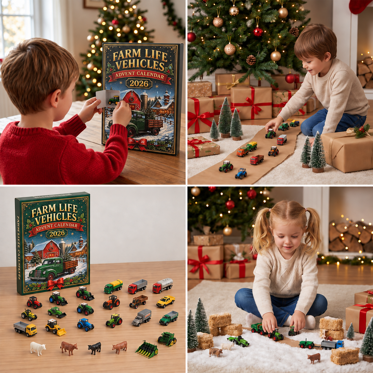 24-Day Farm Vehicles Christmas Advent Calendar