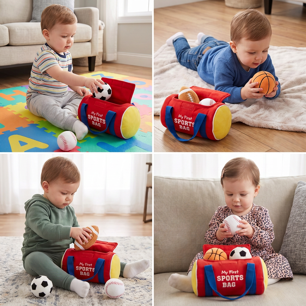 My First Sports Plush Bag – Soft Baby Play Set
