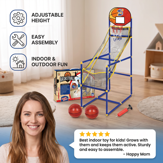 Adjustable Kids Basketball Hoop Set - That Grows With Your Kids
