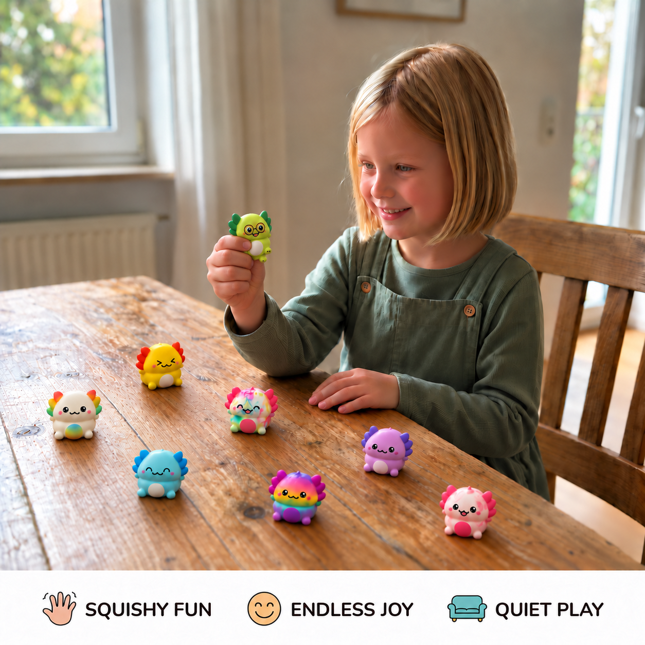 12-Pack Soft Axolotl Squishy Stress Relief Toys
