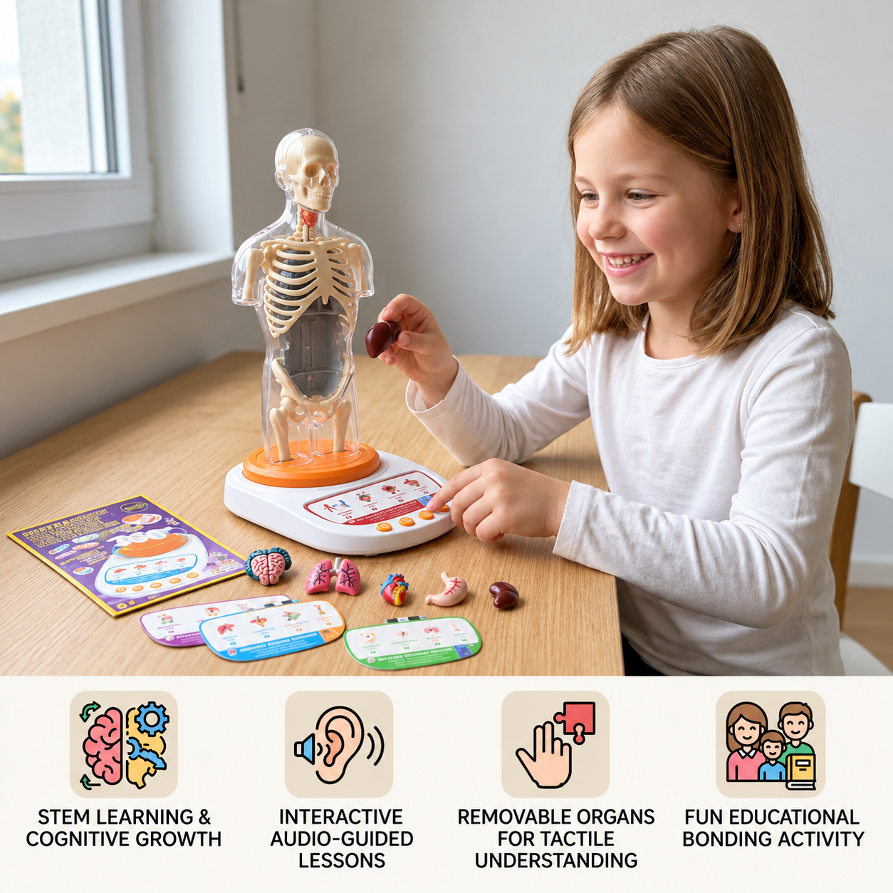 Interactive Talking Anatomy Model with Removable Organs & Audio-Guided Learning