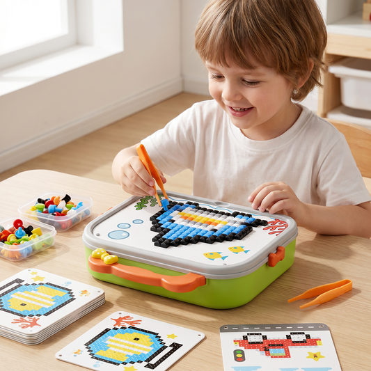 Kids Montessori Mushroom Pegboard Mosaic Puzzle Set