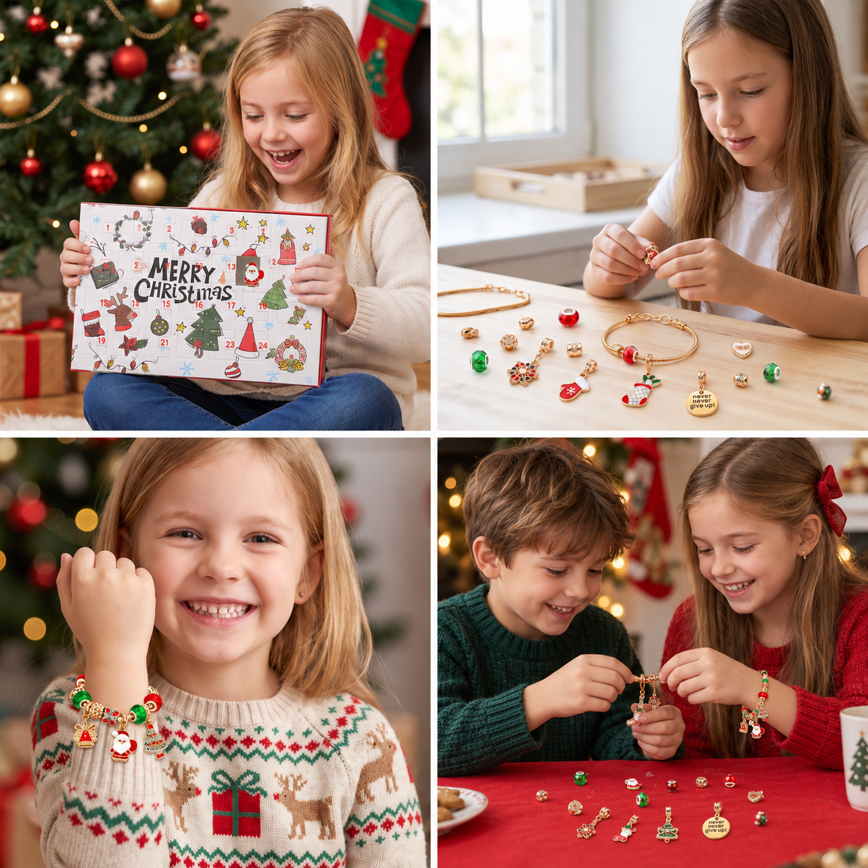 24-Day Christmas Bracelet Advent Calendar – DIY Jewelry-Making Kit for Girls