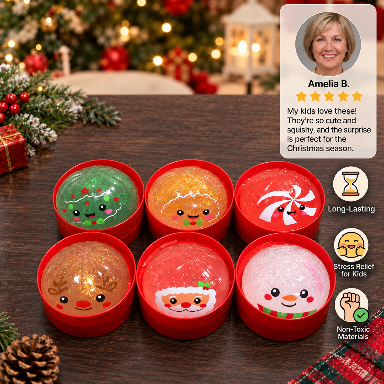 Christmas Dumpling Squishy Stress Relief Toy Set