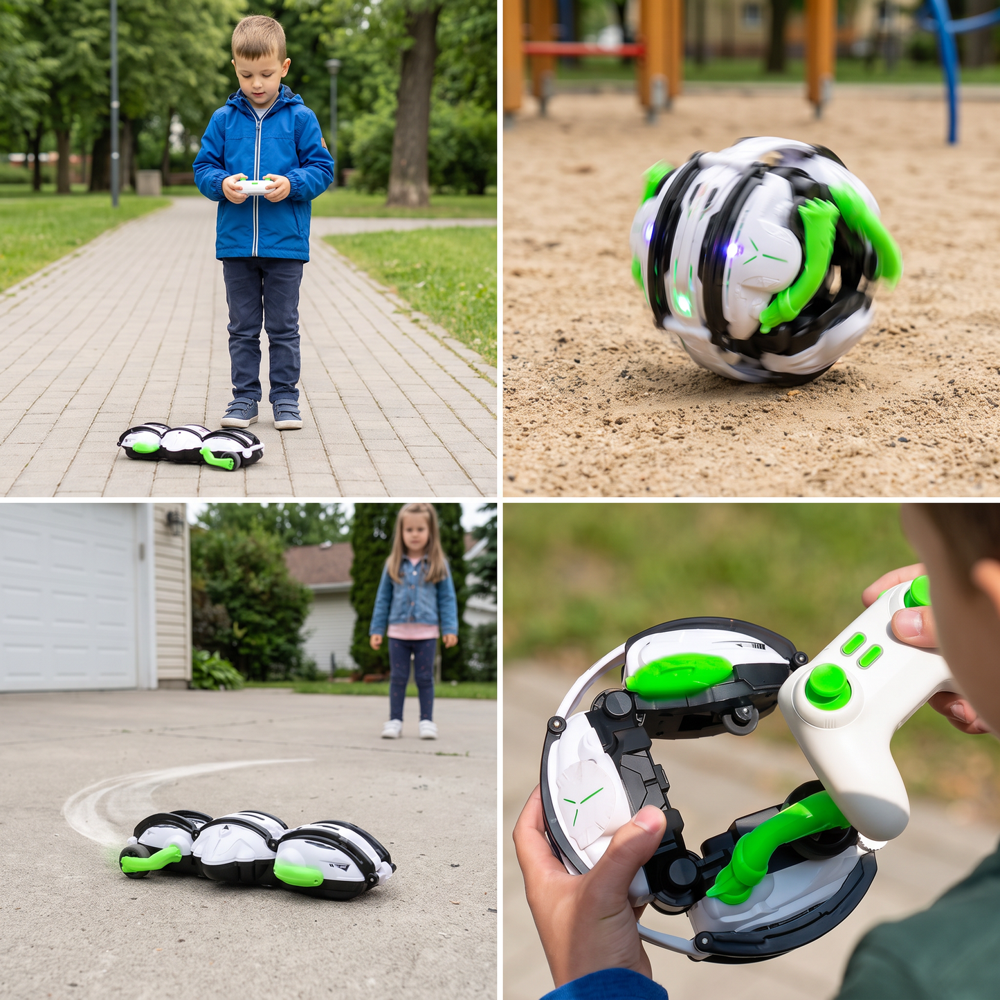 2-in-1 Remote Control Transforming Stunt Car with 360° Rotation & LED Lights