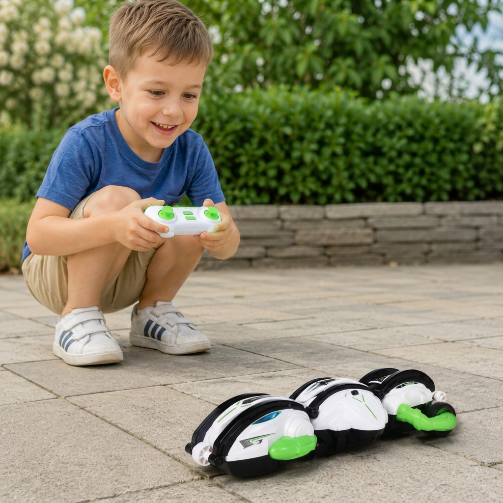 2-in-1 Remote Control Transforming Stunt Car with 360° Rotation & LED Lights
