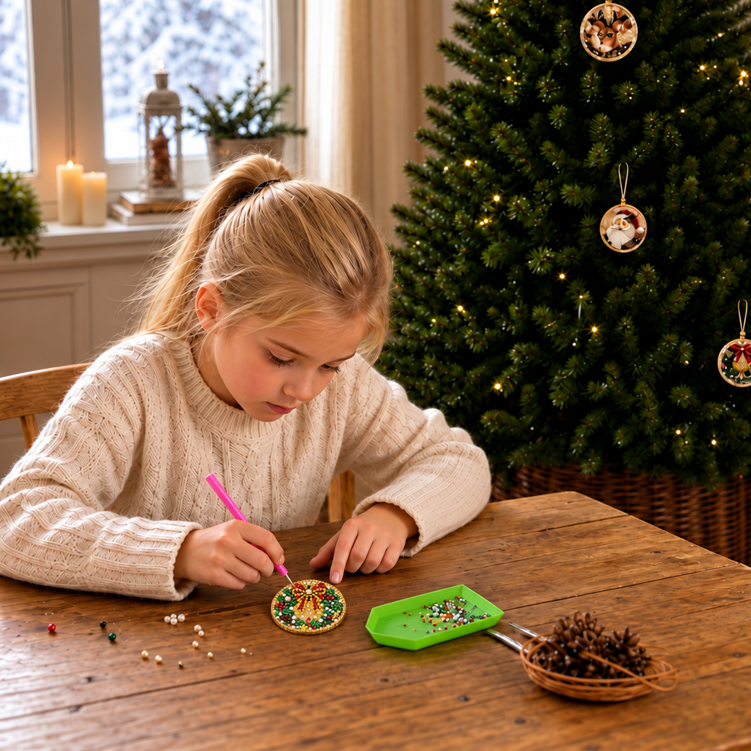 DIY Christmas Diamond Painting Ornament Kit – Festive Tree Hanging Decorations