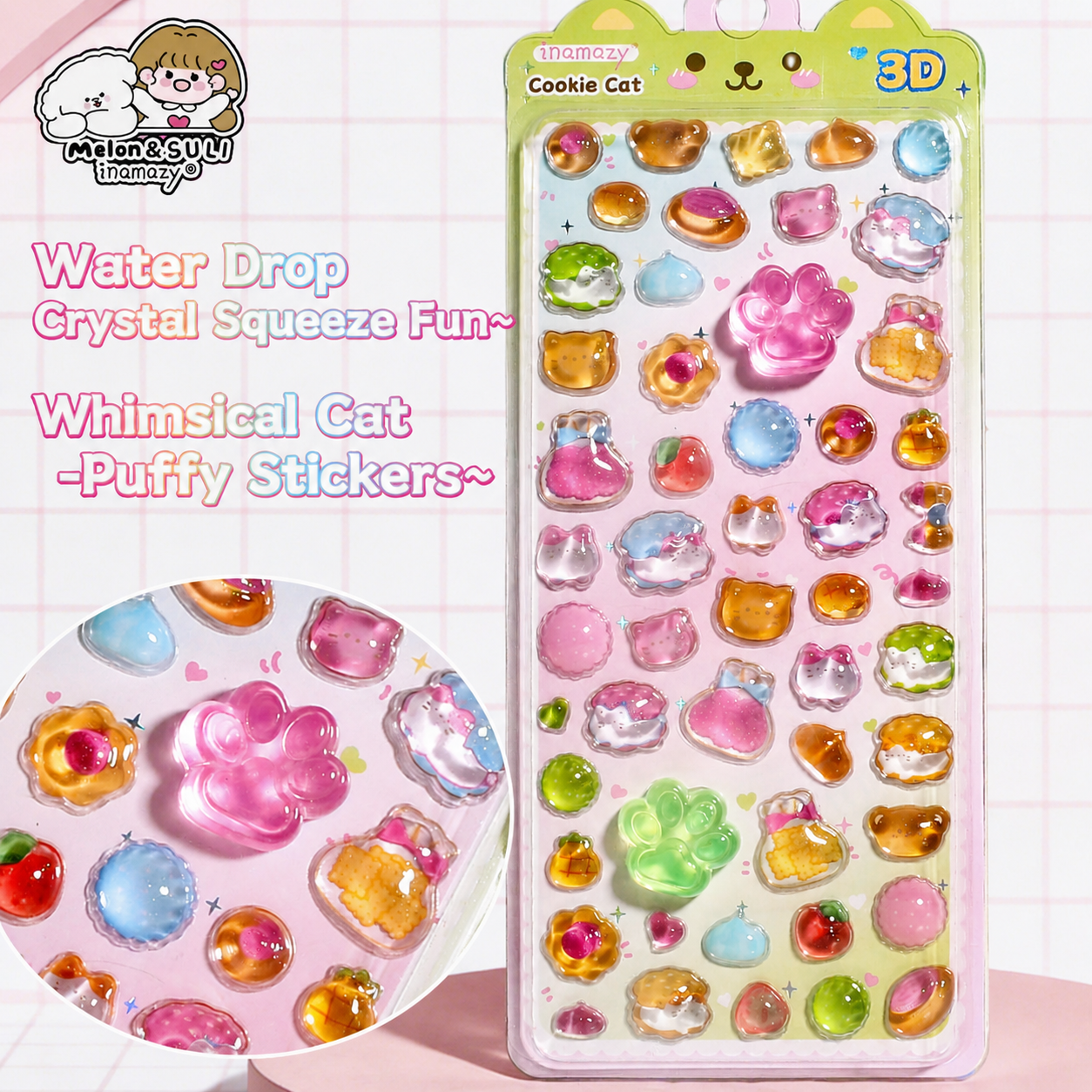 3D Squishy Pet Paw Stickers – Cute Puffy Stickers for Kids