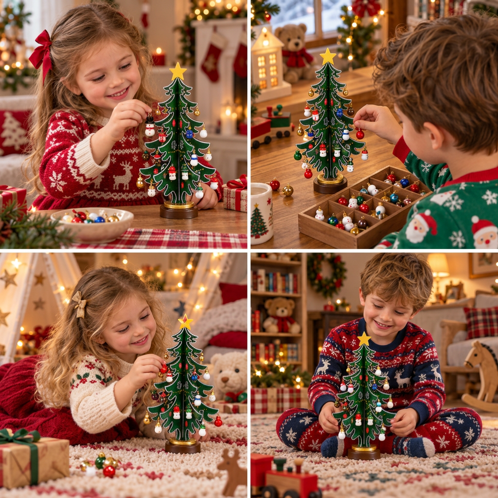 24-Day Mini Christmas Tree Ornament Advent Calendar for Kids
