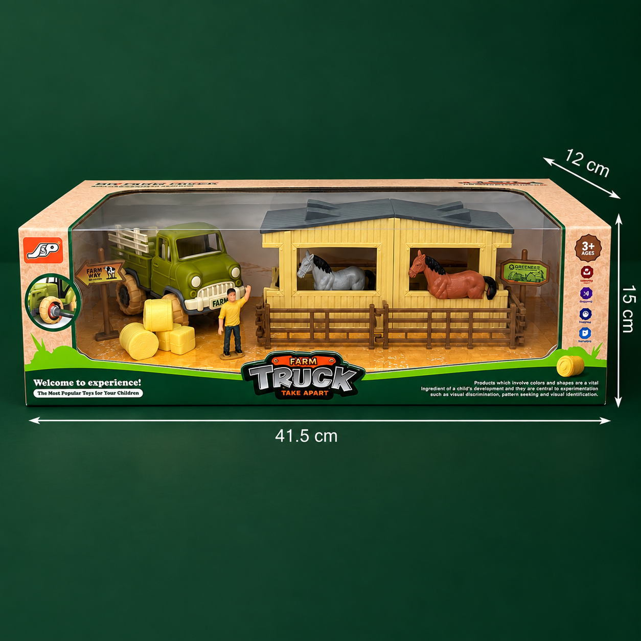 DIY Take-Apart Farm Truck & Horse Stable Play Set for Kids