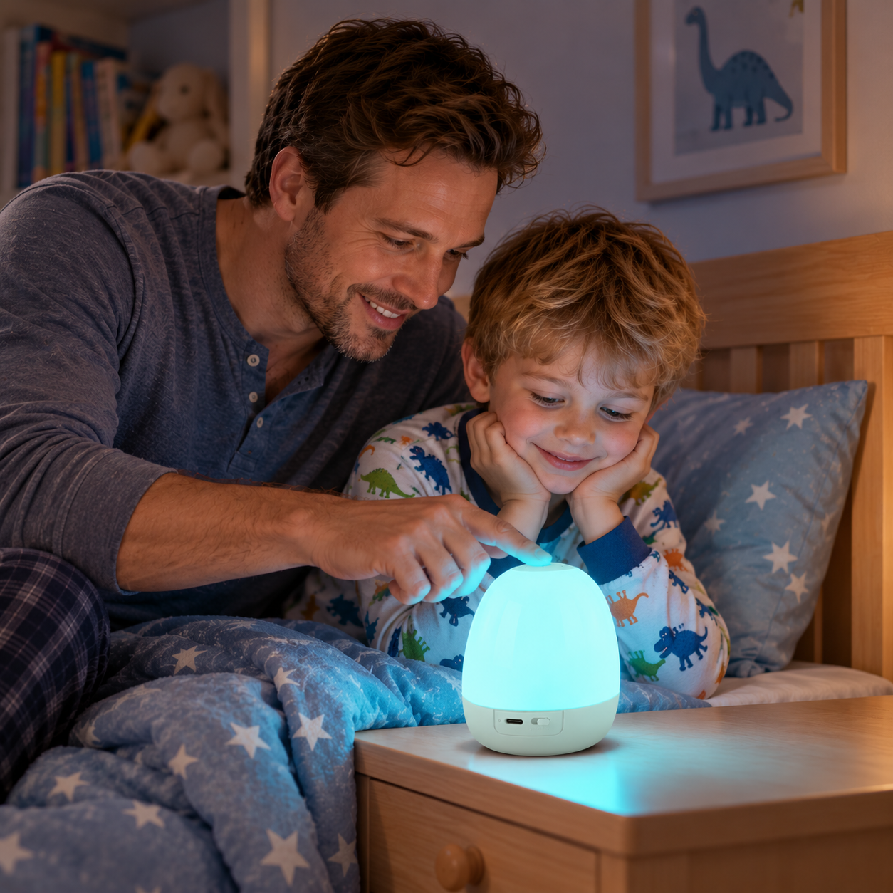 Egg-Shaped Silicone Night Light – Touch Control, 7-Colour Changing