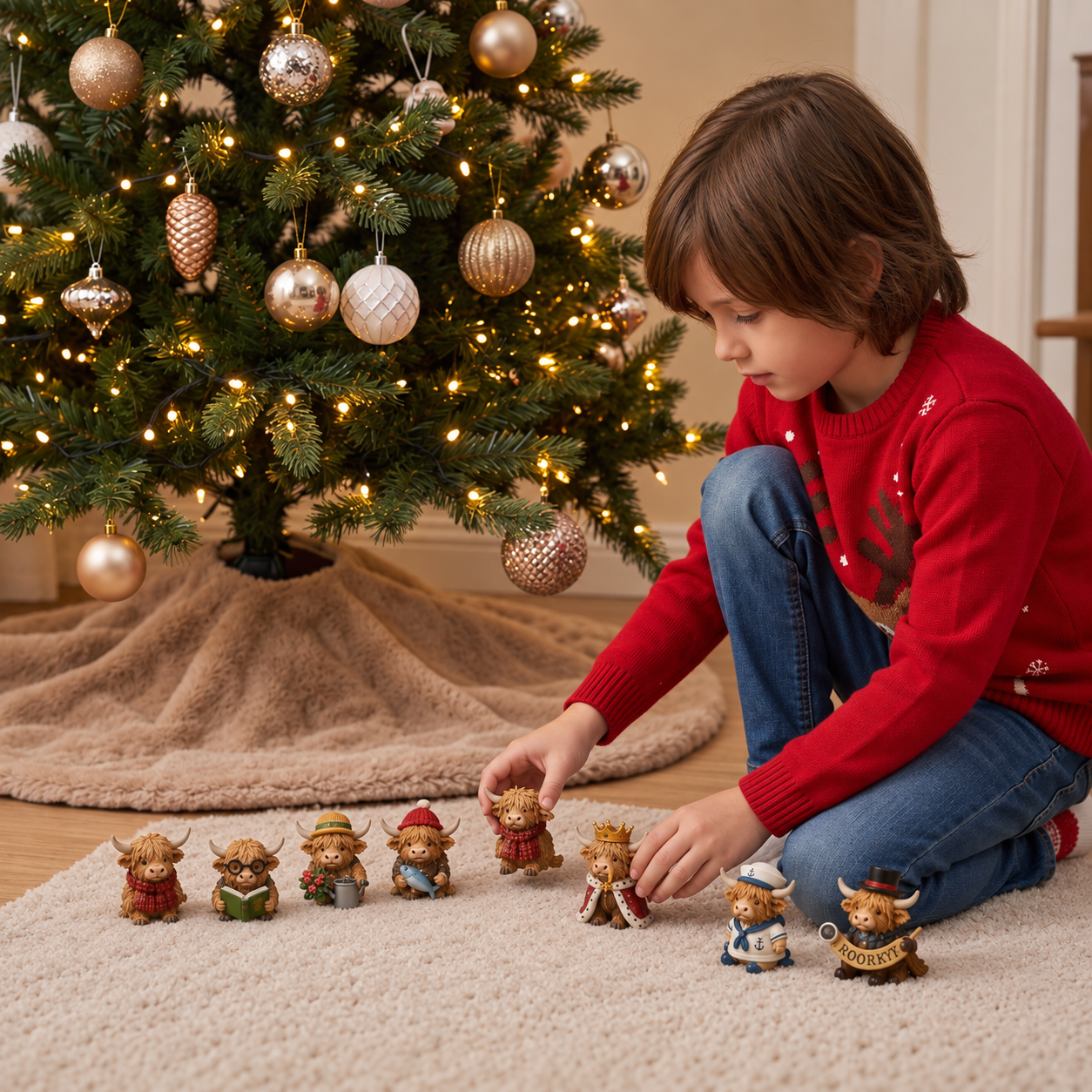 24-Day Highland Cow Advent Calendar with Collectible Mini Figurines