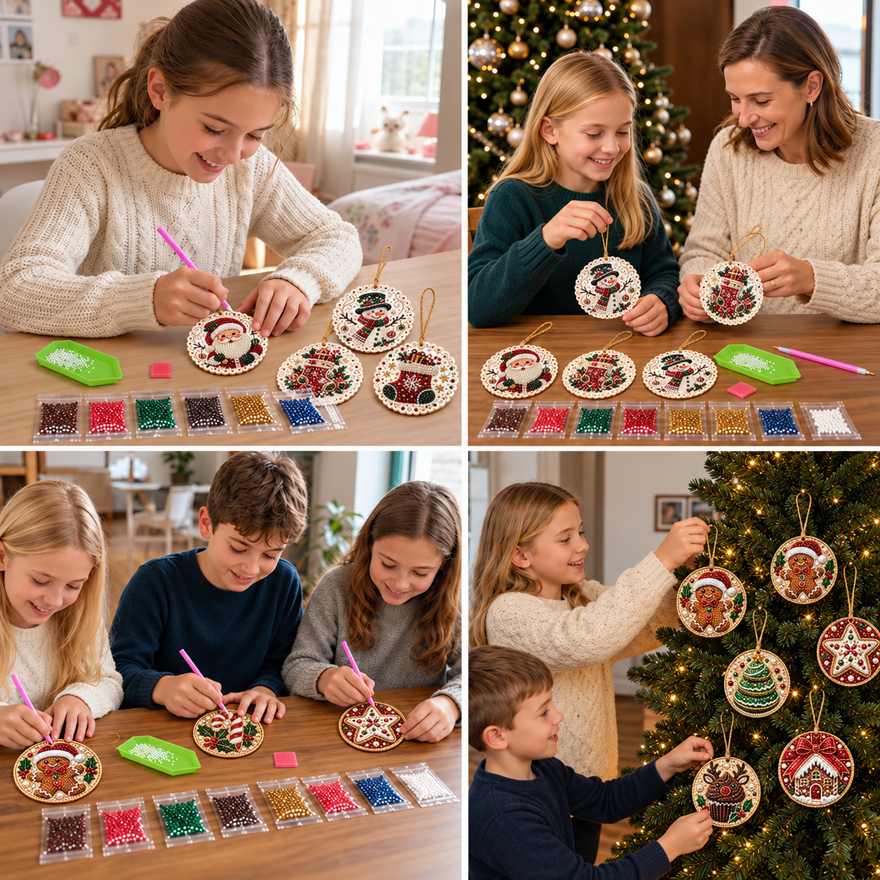 DIY Christmas Wooden Ornament Diamond Painting Kit