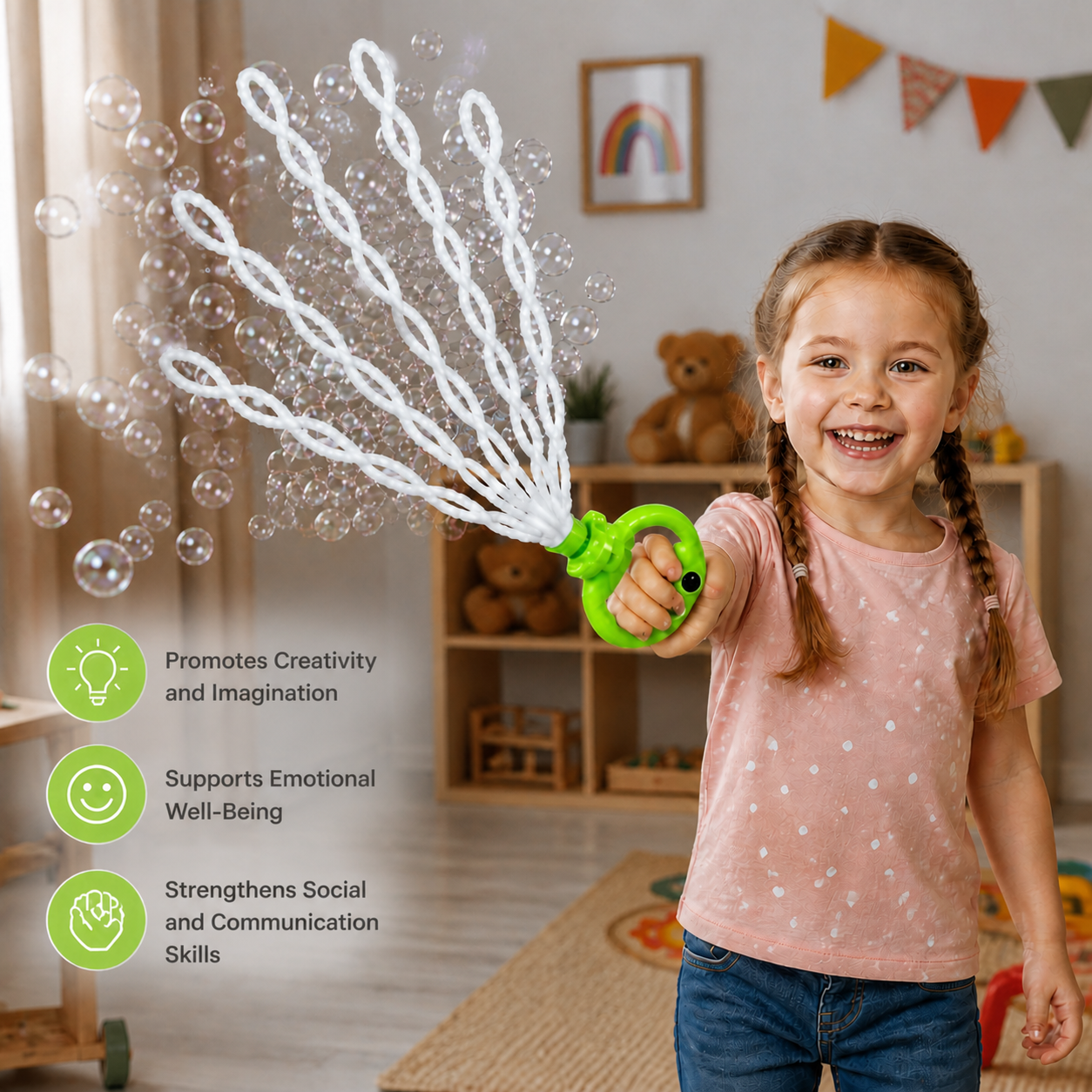 32-Hole Bubble Wand – Giant Bubble Maker for Kids