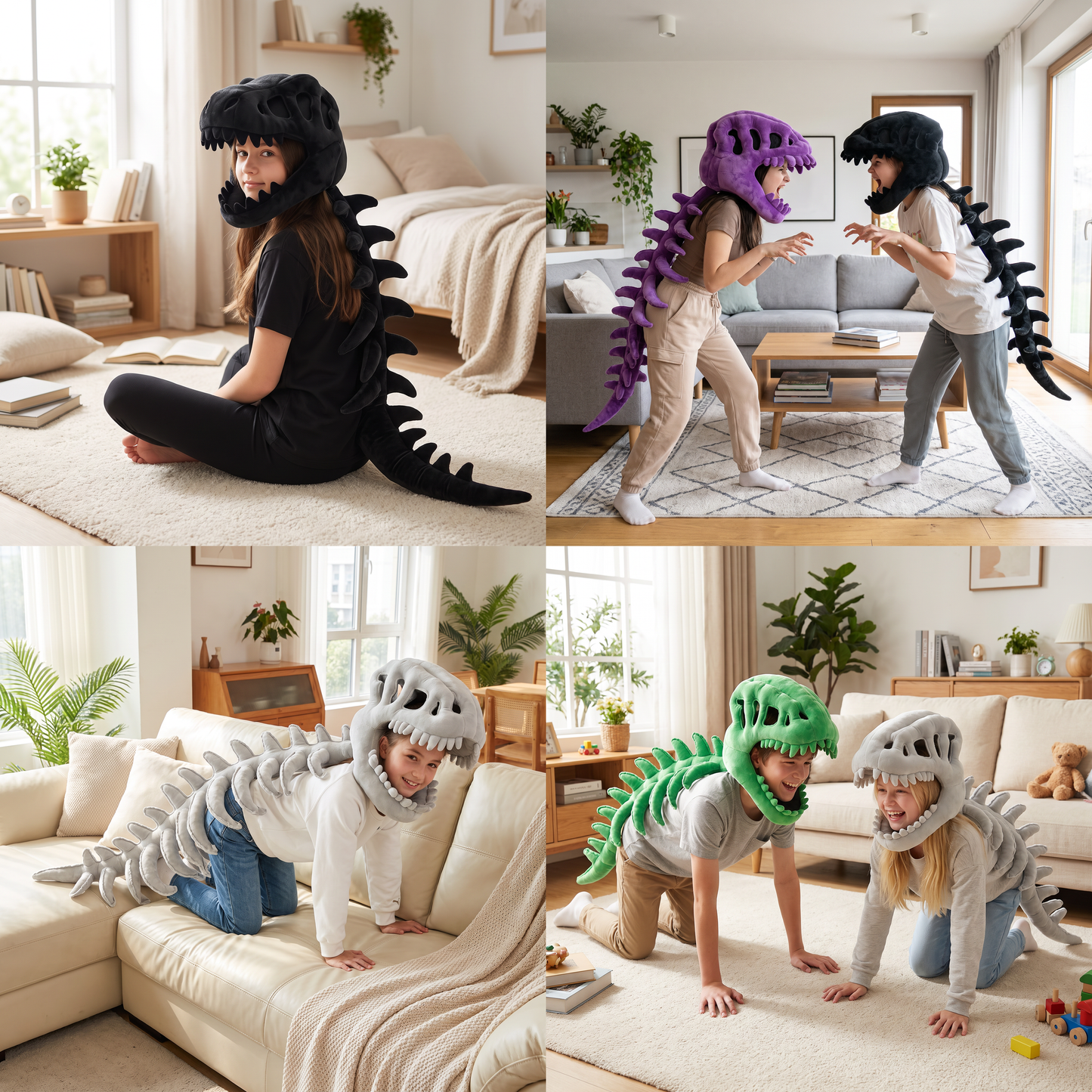 Funny Dinosaur Skeleton Plush Costume