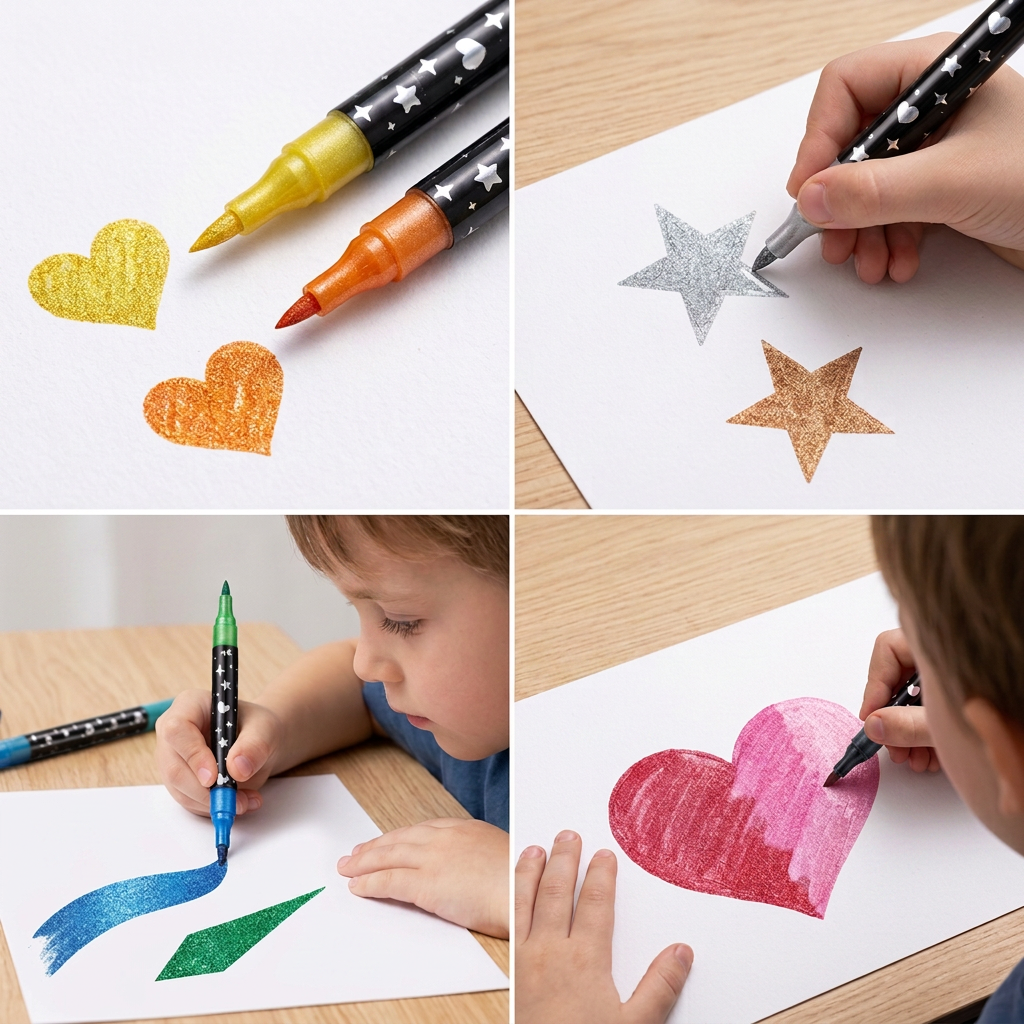 Glitter Dual-Tip Acrylic Paint Marker Set