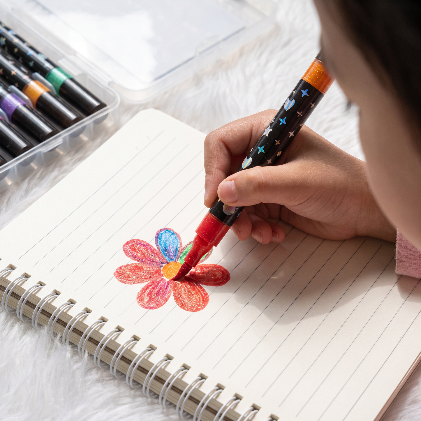 Glitter Dual-Tip Acrylic Paint Marker Set