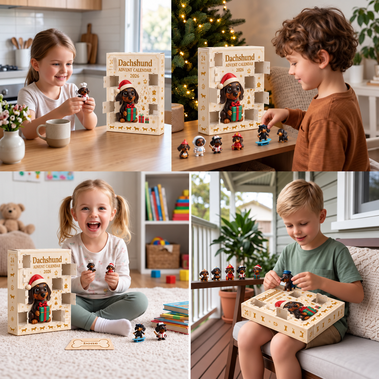 24-Day Dachshund Advent Calendar with Surprise Figurines