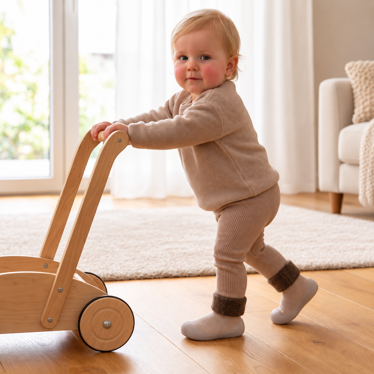 Warm Baby Walking Sock Shoes with Soft Non-Slip Soles