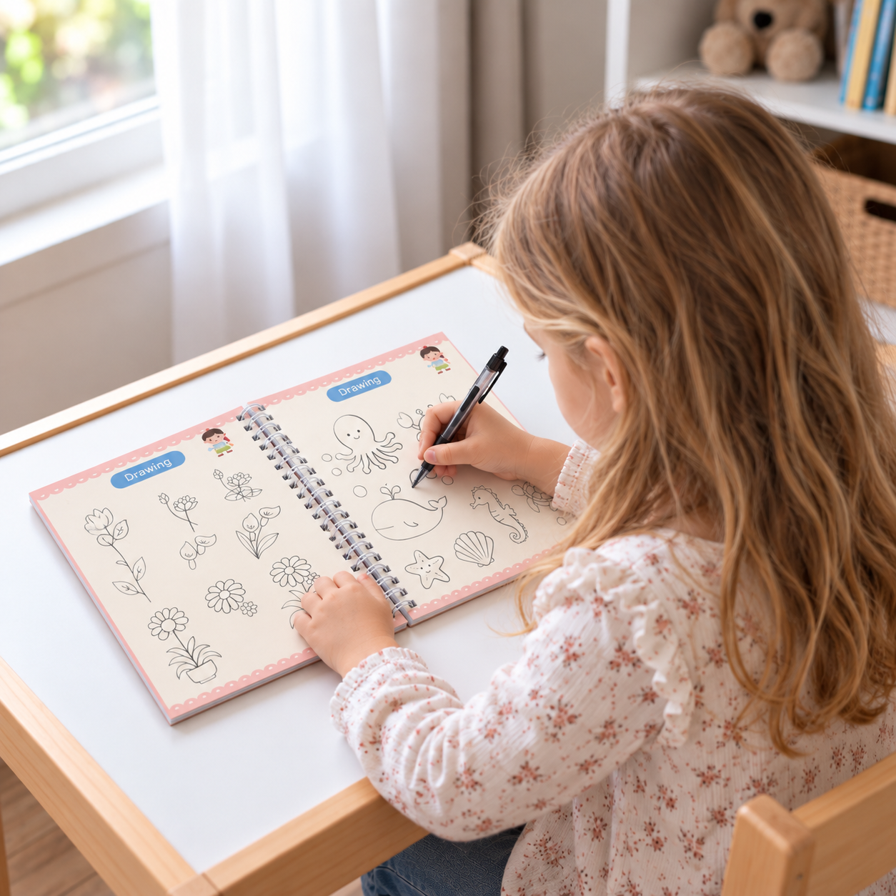 Reusable Grooved Handwriting Practice Books for Kids – 6-Piece Tracing & Writing Set