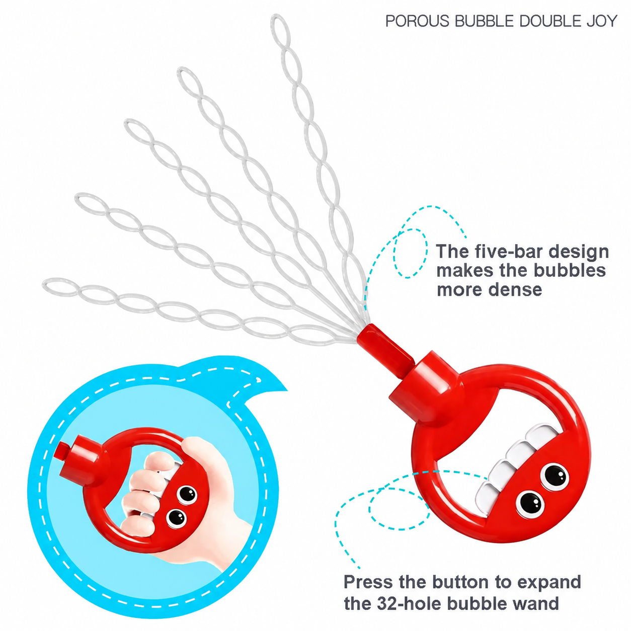 32-Hole Bubble Wand – Giant Bubble Maker for Kids