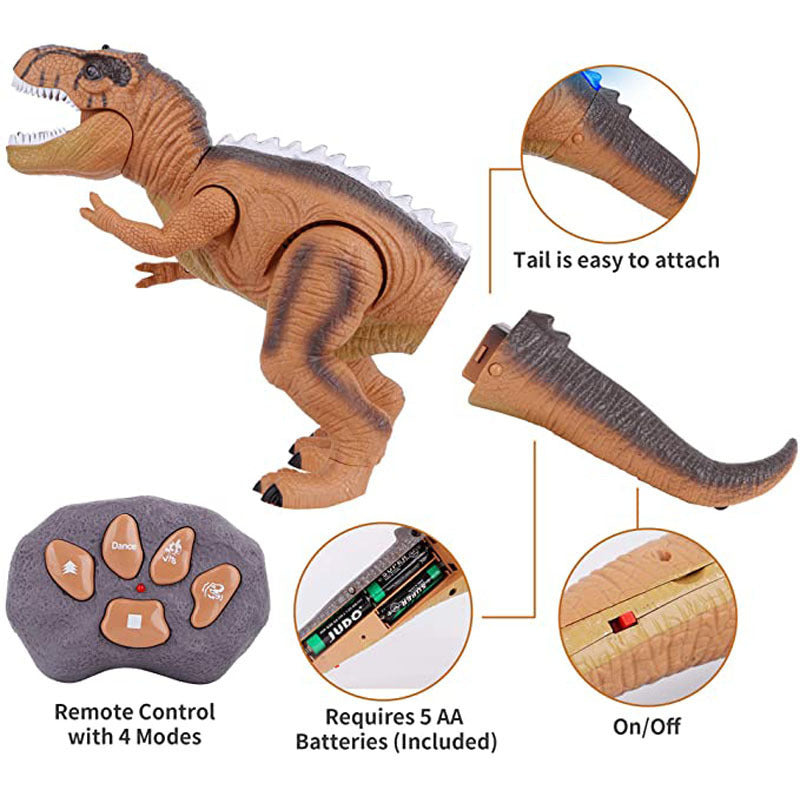 Remote Control Walking T-Rex – RC Dinosaur with Spray Mist, Lights & Sound