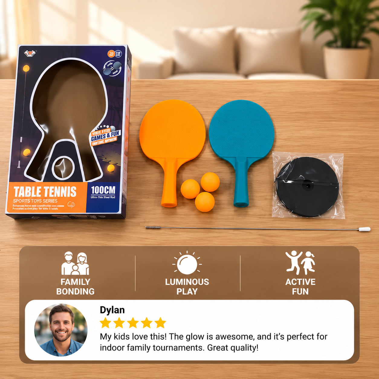 Interactive Light-Up Table Tennis Game for Kids