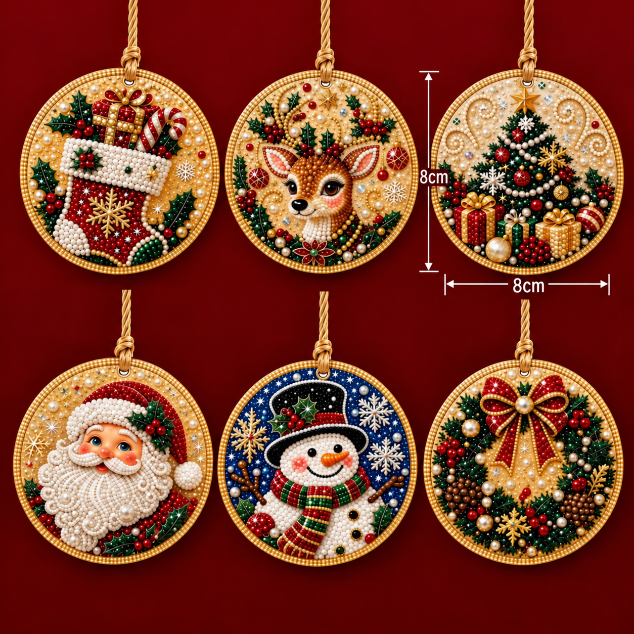 DIY Christmas Wooden Ornament Diamond Painting Kit