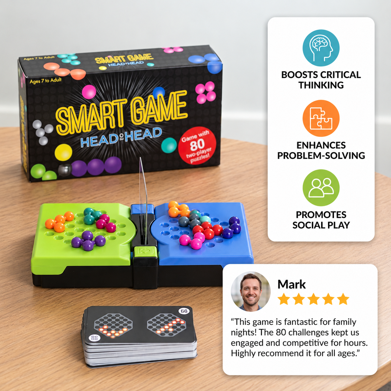 Head-to-Head Logic Puzzle Game – 80 Brain Teaser Challenges