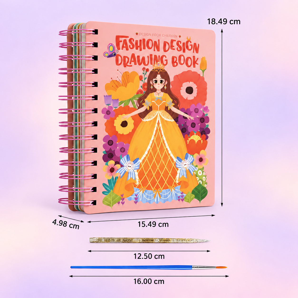 4-in-1 Fairy Princess Diamond Painting, Poke-In, Embroidery & Watercolor Art Kit for Kids