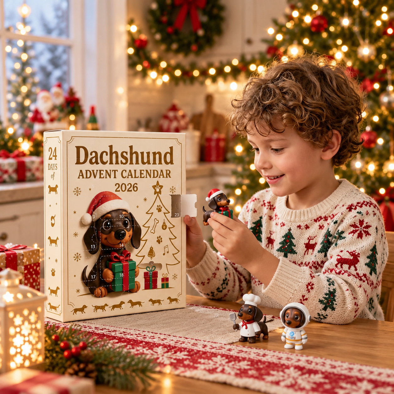 24-Day Dachshund Advent Calendar with Surprise Figurines