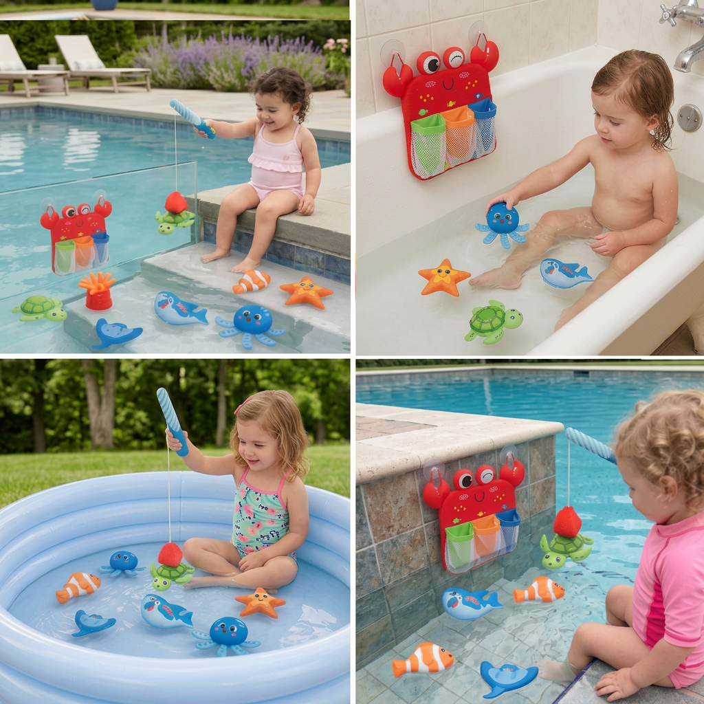 Montessori Magnet Fishing Bath Toy Set