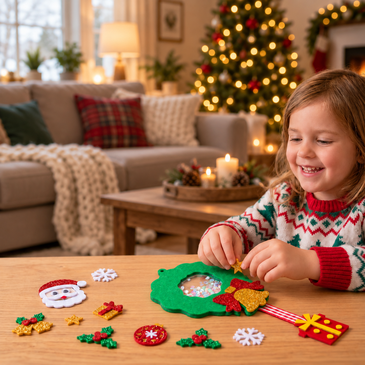 DIY Christmas Shaker Ornament Craft Kit for Kids