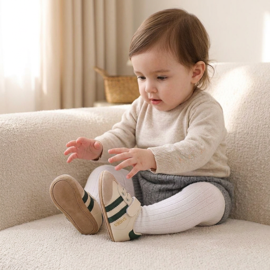 Classic Retro Baby Sneakers – Soft Sole First Walking Shoes