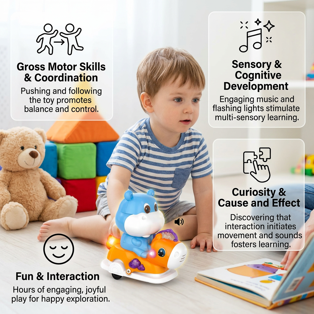 Interactive Animal Swing Toy with Music & Lights