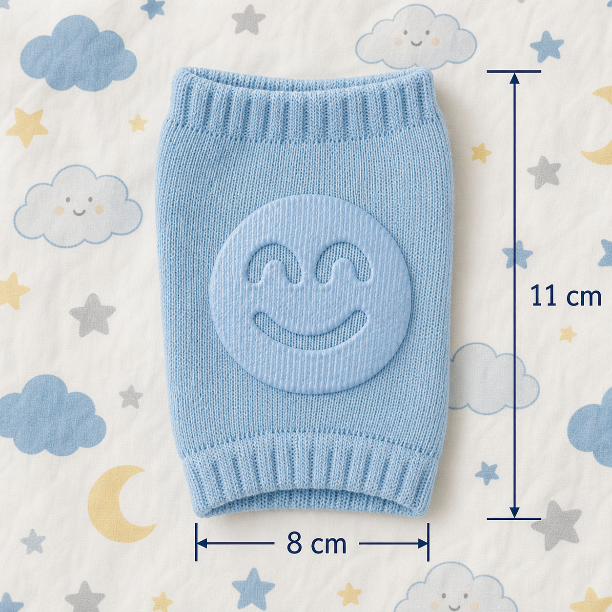 Baby Crawling Knee Pads – Non-Slip Protection with Smiley Face Design