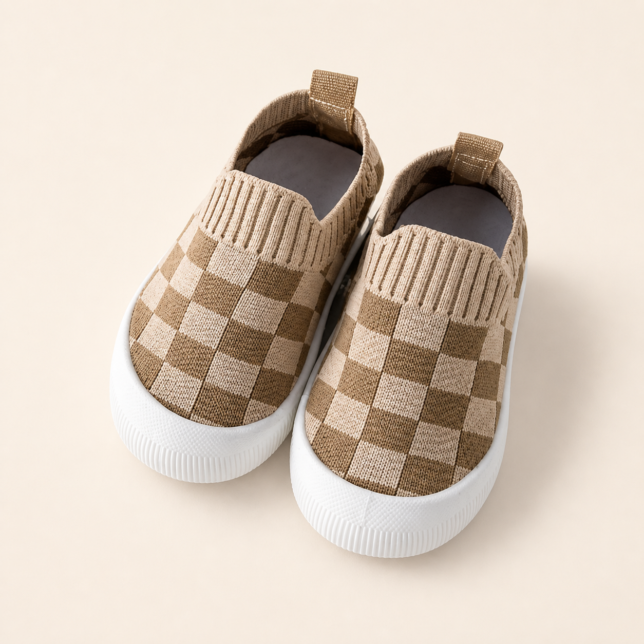 Checkered Lightweight Baby Walking Shoes with Soft, Non-Slip Soles