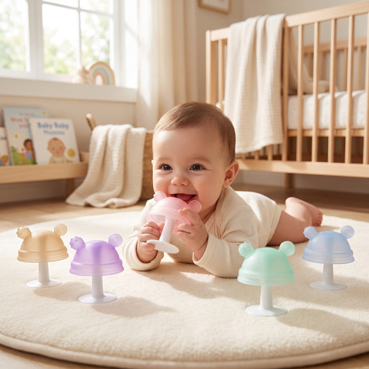 Baby Mushroom Silicone Teether for Tiny Hands