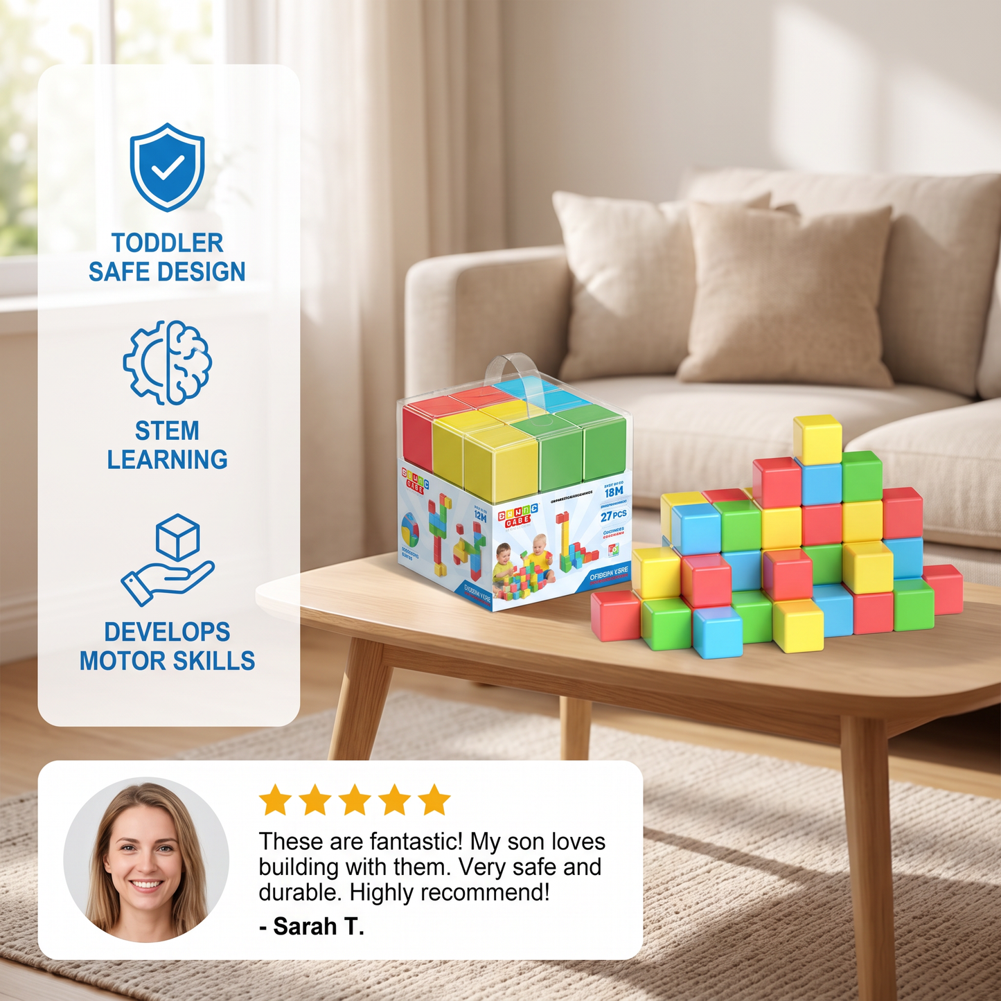 Toddler Safe 4.2cm Magnetic Building Cubes – STEM Learning Blocks