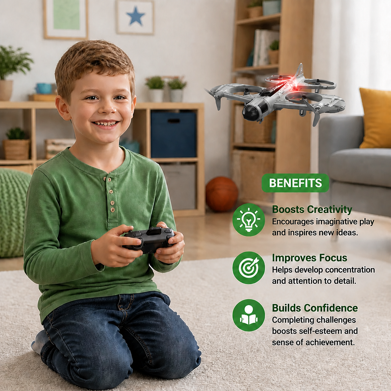 2-in-1 Remote Control Fighter Jet & Drone Toy